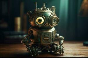 steampunk carino robot. creare ai foto