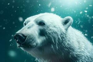 bianca polare orso predatore. creare ai foto