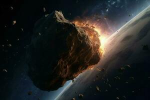 terra spazio asteroide. creare ai foto