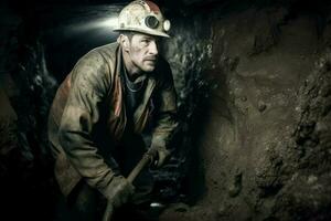 minatore scavando il mio trapano. creare ai foto