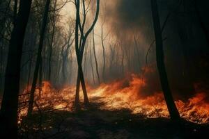 ardente foresta selvaggio. creare ai foto