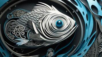 astratto mare Prodotto pesce logo generativo ai foto