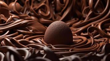 Marrone caramelle su cioccolato sfondo generativo ai foto