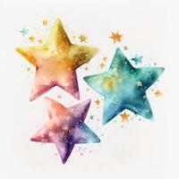 acquerello colorato stelle. illustrazione generativo ai foto