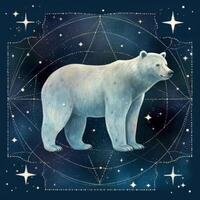 stelle costellazione ursa maggiore nel il notte cielo illustrazione ai generativo foto