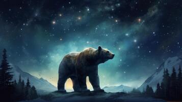 stelle costellazione ursa maggiore nel il notte cielo illustrazione ai generativo foto
