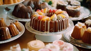 varietà di bundt torte e dolci. illustrazione ai generativo foto