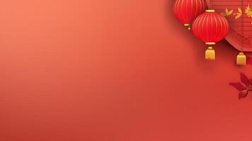 rosso Cinese vacanza sfondo. illustrazione ai generativo foto