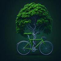 mondo bicicletta giorno eco verde trasporto concetto ai generato foto