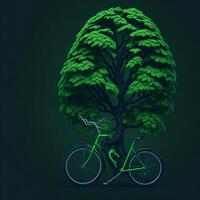 mondo bicicletta giorno eco verde trasporto concetto ai generato foto