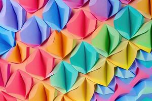 colorato origami ritagli - creativo artistico concetto per decorazione foto