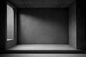 buio vuoto calcestruzzo parete camera palcoscenico moderno panoramico strutturato sfondo ai generato foto