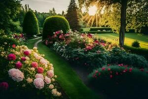 bellissimo fiore Magia giardino. neurale Rete generato arte foto