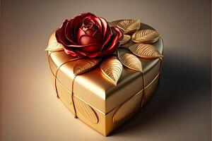 realistico decorativo regalo scatole 3d i regali bianca cartone confezione modelli lato Visualizza cuore forma regali perfettamente avvolto san valentino pacco regalo lusso cartone generativo ai foto