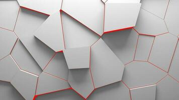 astratto estruso voronoi blocchi sfondo minimo rosso pulito aziendale parete 3d geometrico superficie illustrazione poligonale elementi Dislocamento foto