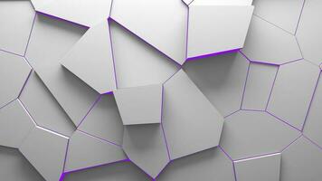 astratto estruso voronoi blocchi sfondo minimo viola pulito aziendale parete 3d geometrico superficie illustrazione poligonale elementi Dislocamento foto