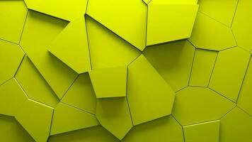 astratto estruso voronoi blocchi sfondo minimo giallo pulito aziendale parete 3d geometrico superficie illustrazione poligonale elementi Dislocamento foto