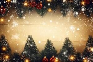 allegro Natale sfondo e contento nuovo anno, vacanza saluto carta, generativo ai foto