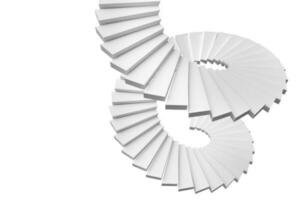 spirale scala isolato su bianca sfondo foto