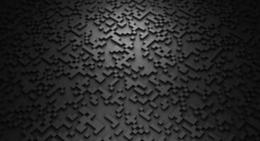 raggiante pixel cubo struttura sfondo pixel modello geometrico buio nero sfondo mosaico astratto piazze cubo bloccare 3d illustrazione dado foto