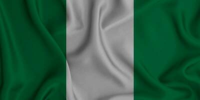 realistico agitando bandiera di Nigeria, 3d illustrazione foto