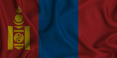 realistico agitando bandiera di Mongolia, 3d illustrazione foto