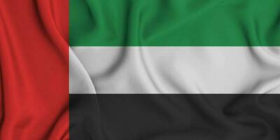 realistico agitando bandiera di unito arad emirati, 3d illustrazione foto