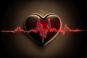 sfondo con un' cuore con il battito cardiaco tenere sotto controllo linea, cuore e battito cardiaco simbolo. generativo ai foto