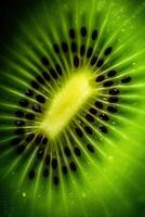 generativo ai, macro fresco Kiwi strutturato sfondo foto