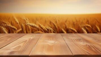 pulizia di legno tavolo un' numero di di tempo come di in ritardo brillante orecchie di Grano istituzione. creativo risorsa, ai generato foto