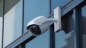 sicurezza telecamera su Avanzate costruzione. in grado comprensione macchine fotografiche. creativo risorsa, ai generato foto