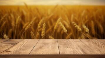 pulizia di legno tavolo un' numero di di tempo come di in ritardo brillante orecchie di Grano istituzione. creativo risorsa, ai generato foto