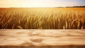 pulizia di legno tavolo un' numero di di tempo come di in ritardo brillante orecchie di Grano istituzione. creativo risorsa, ai generato foto