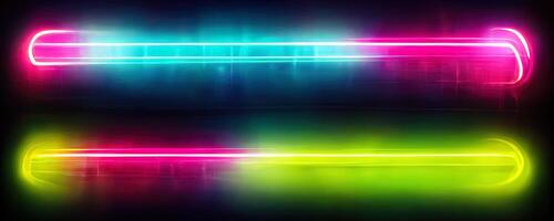 illustrazione di gioco sfondo astratto, cyberpunk stile di gamer sfondo, neon splendore leggero di fantascienza. raggiante iridescente neon luci per tutti e due leggero e buio sfondi. generativo ai foto