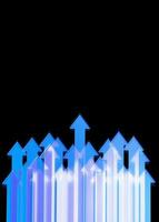 blu freccia. in crescita attività commerciale sfondo concetto.3d resa. foto
