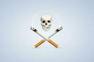 concetto di no fumare, no fumo giorno consapevolezza idea e sigaretta con un' Fumo design arte. foto