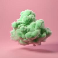 realistico nube. rosa e verde. illustrazione ai generativo foto