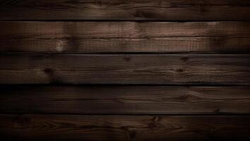 un' buio Marrone legna parete con un' buio sfondo, ai generativo foto