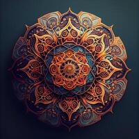 mandala. etnico decorativo elemento. mano disegnato sfondo. Islam, Arabo, indiano, ottomano motivi., ai generativo Immagine foto