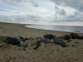 il infinito spiaggia a il settentrionale mare hvidbjerg incagliare blavanda Danimarca foto