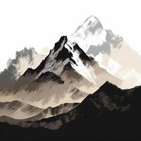 montagne matita disegno semplice illustrazione di generato ai montagne matita disegno semplice foto