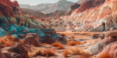 spazio montagna deserto paesaggio di nuovo pianeta generativo ai foto