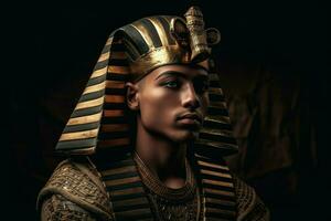 ritratto di giovane tutankhamon. creare ai foto