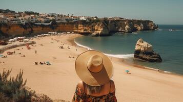 visitare turismo nel Portogallo, atlantico mare e disorientante tropicale litorale. creativo risorsa, ai generato foto