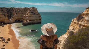 visitare turismo nel Portogallo, atlantico mare e disorientante tropicale litorale. creativo risorsa, ai generato foto