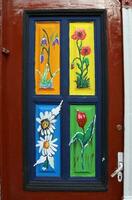 un' specifico porta quello può essere trovato nel il centro di il brasov città.questo porta contiene fiore dipinti su esso. foto