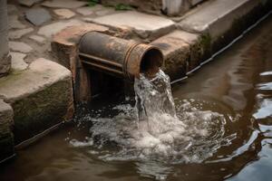 wasserschaden nel hausratversicherung nach rohrbruch. ai generato foto