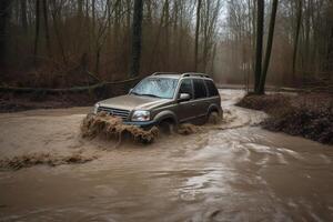 schimmel nach wasserschaden durch rohrbruch sono keller. ai generato foto