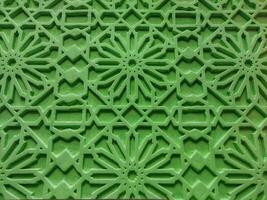 verde islamico geometrico modello, arabo modello sfondo ornamento foto