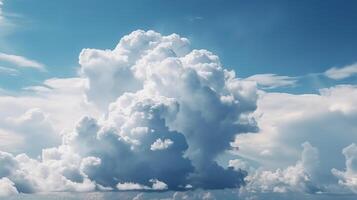 blu cielo con particolare nuvole. vedere al di sopra di il nuvole.estate blu cielo nube inclinazione leggero bianca fondazione. ai generato foto